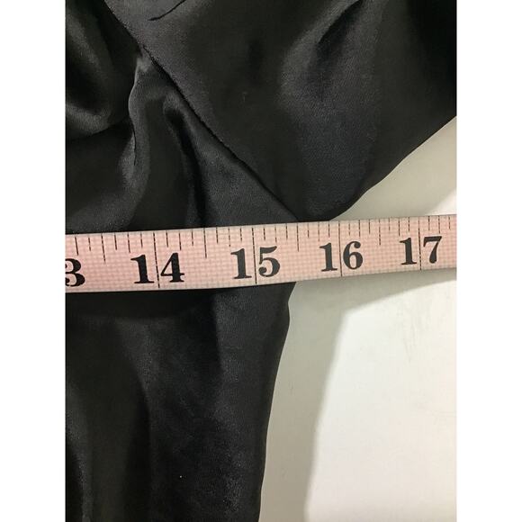 LULU'S SZ S  Black Endearing Elegance Satin Long Sleeve Maxi Dress NEW B104 - Picture 8 of 10